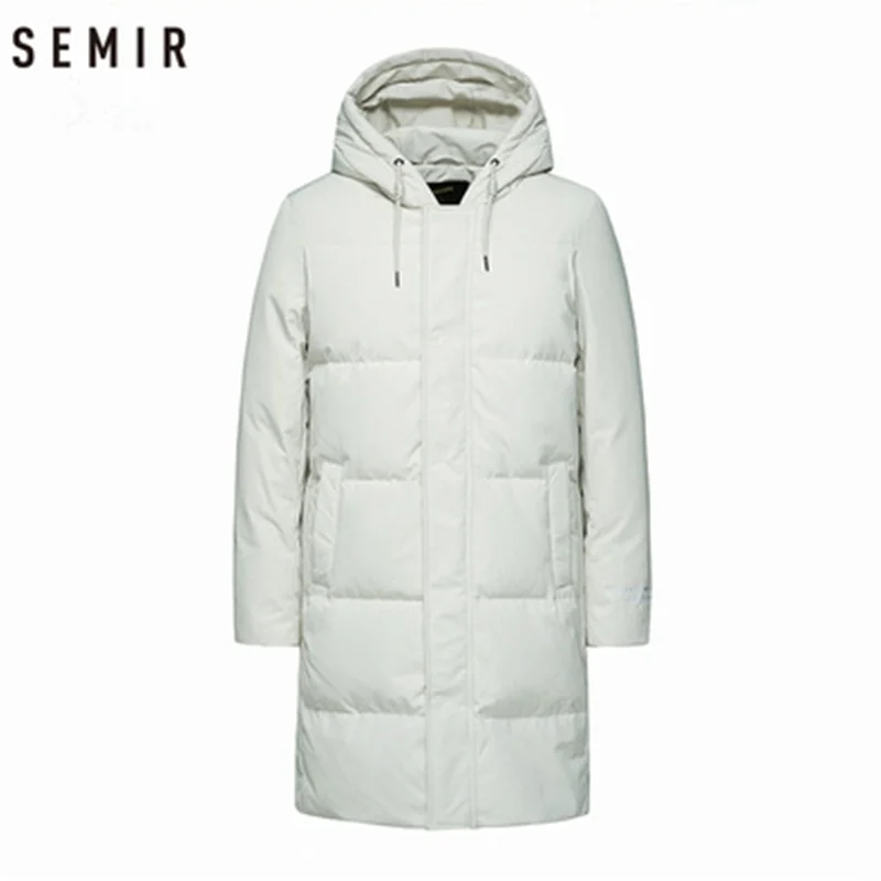 SEMIR, новинка, зимний мужской пуховик, 2XL, удлиненный пуховик на утином пуху, уплотненный, теплый, ветрозащитный, мужская верхняя одежда