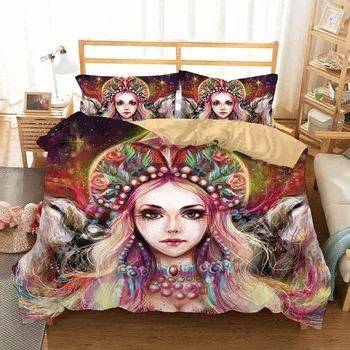

Fanaijia Bedding Set King Queen Mushroom Buddha Printed Duvet Cover For Adults Bedclothes Bed Sets Quilt Covers Pillowcase