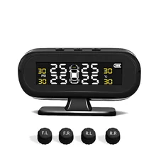 Система контроля давления в шинах Авто охранной сигнализации автомобиля солнечной энергии шин Давление мониторинга Системы колеса шины Беспроводной внешний датчик 4 шт