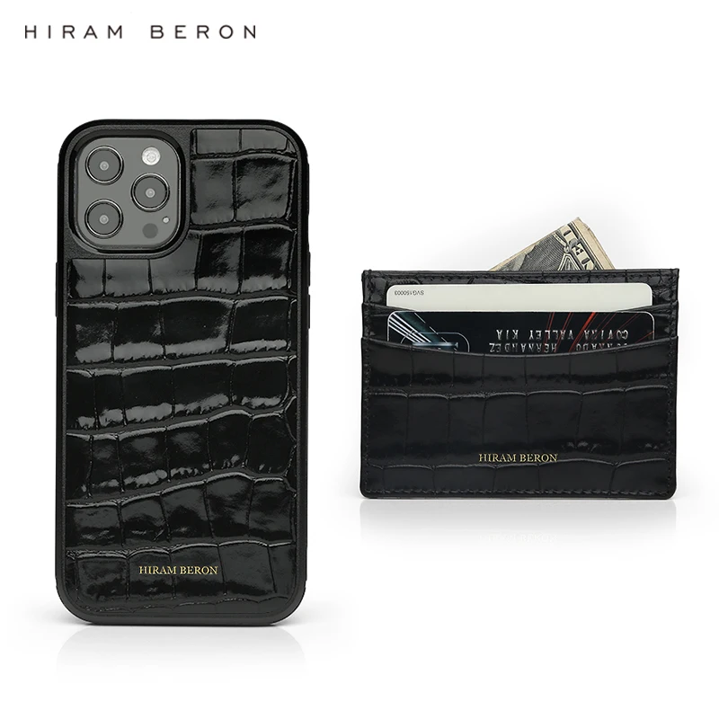 Роскошный кошелек Hiram Beron с бесплатной монограммой итальянская визитница Premimum