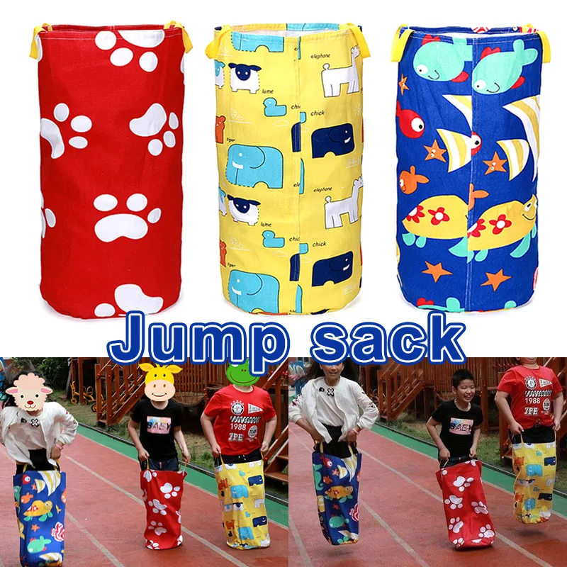 

Colorful Printed Jumping Bag Play Outdoor Sports Games for Kids Children Potato Sack Race Bags Kangaros Jumping Bag C55
