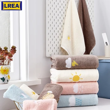 

LREA 1pc FASHION cute the weather pattern style bath towel 100% cotton material Soft and comfortable Protect your skin 70x140cm
