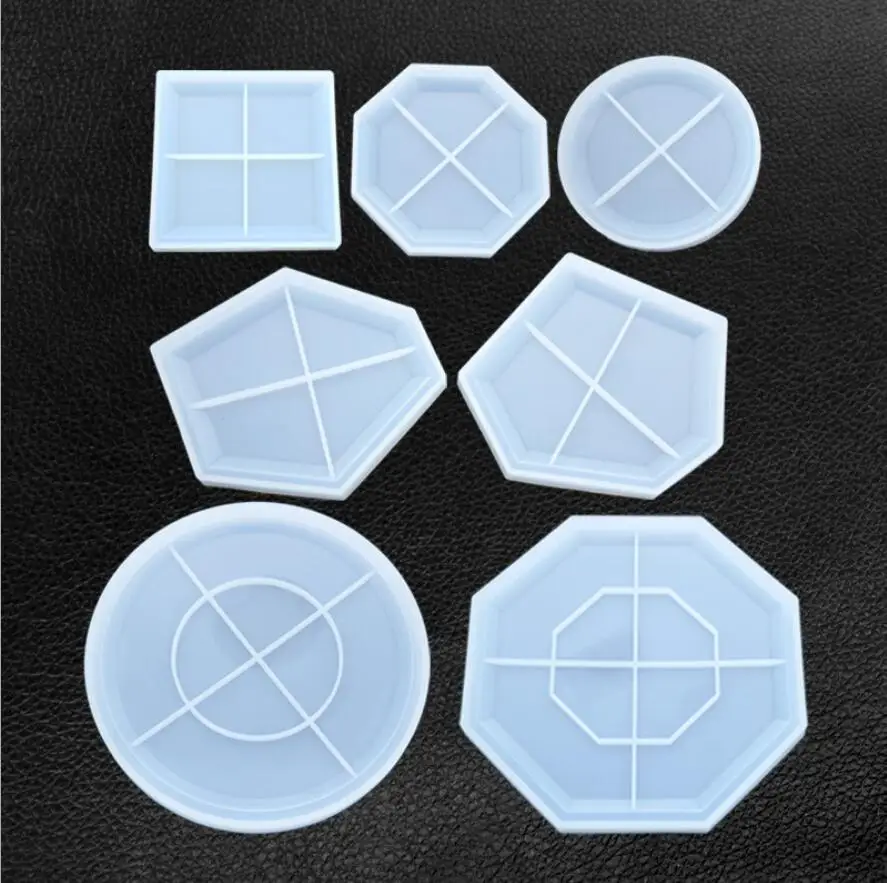 

Diy crystal Epoxy mold Irregular geometry coaster Handmade mirror table Multi specification
