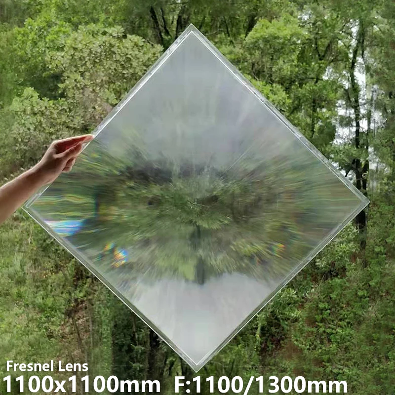 Линза Fresnel 1100x1100 мм f1100мм большой размер 61 2 "Солнечная энергия over1000 градусов