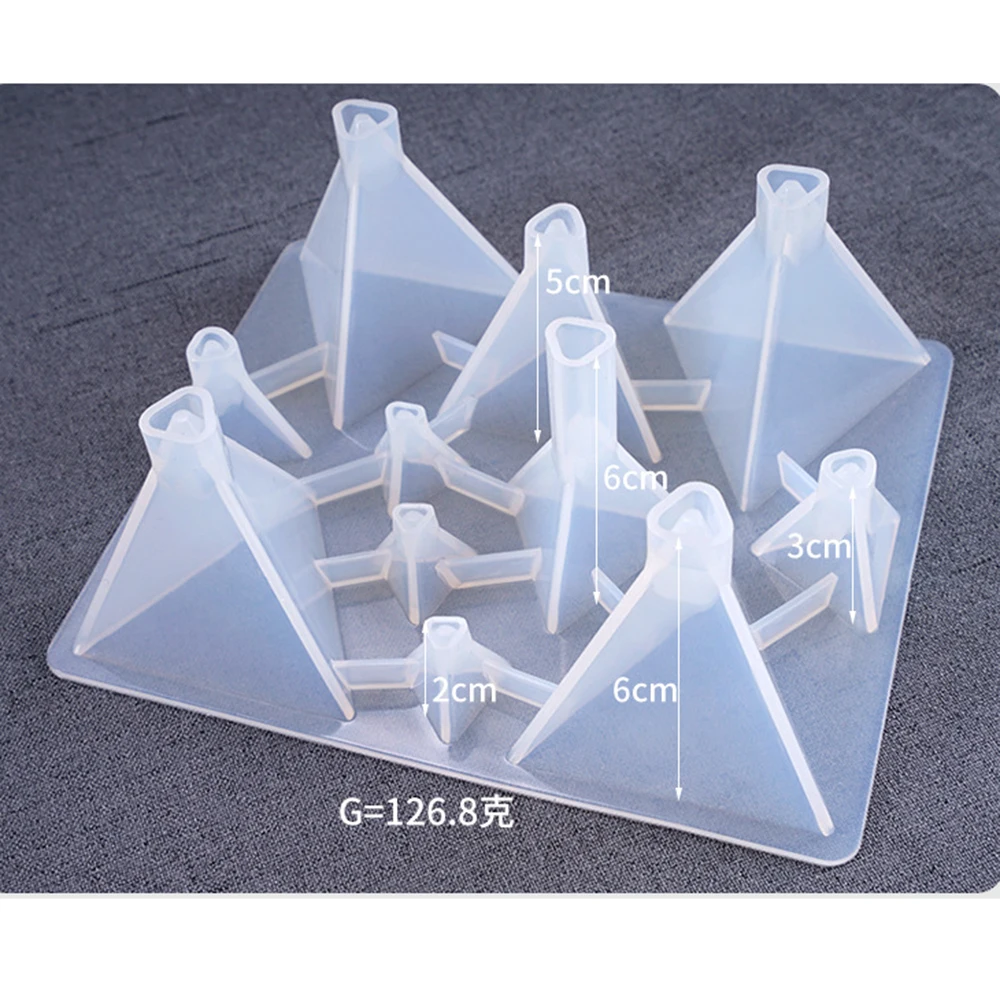 Creative Transparent Pyramid Silicone Cake Mould DIY Resin Decorative Craft Jewelry Making Mold Resin Cake Mold#05