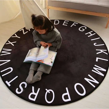 

Nordic modern cartoon round carpet kids room living room table bedroom bedside full rug tatami computer Chair mat Home anti-skid