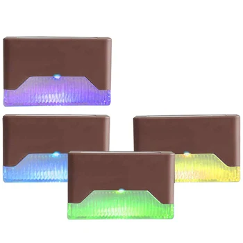 

Solar Step Lights, 7 Color Solar Powered Stair Lights Outdoor Waterproof LED Solar Fence Lamp for Patio, Stairs