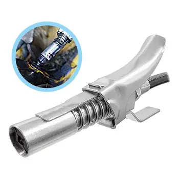 

Grease Gun Adapter Hose Kit Gun Lock Grease Coupler Quick Release Lock On Coupling End 1/8" NPT Self-Locking Press Zerk Fitting
