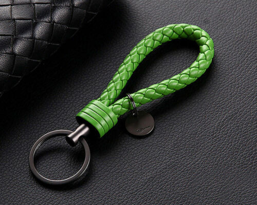 Retro Leather Rope Weave Braided Strap Keychain Keyring Car Key Chain Ring Key Fob Sling Jewelry Gift