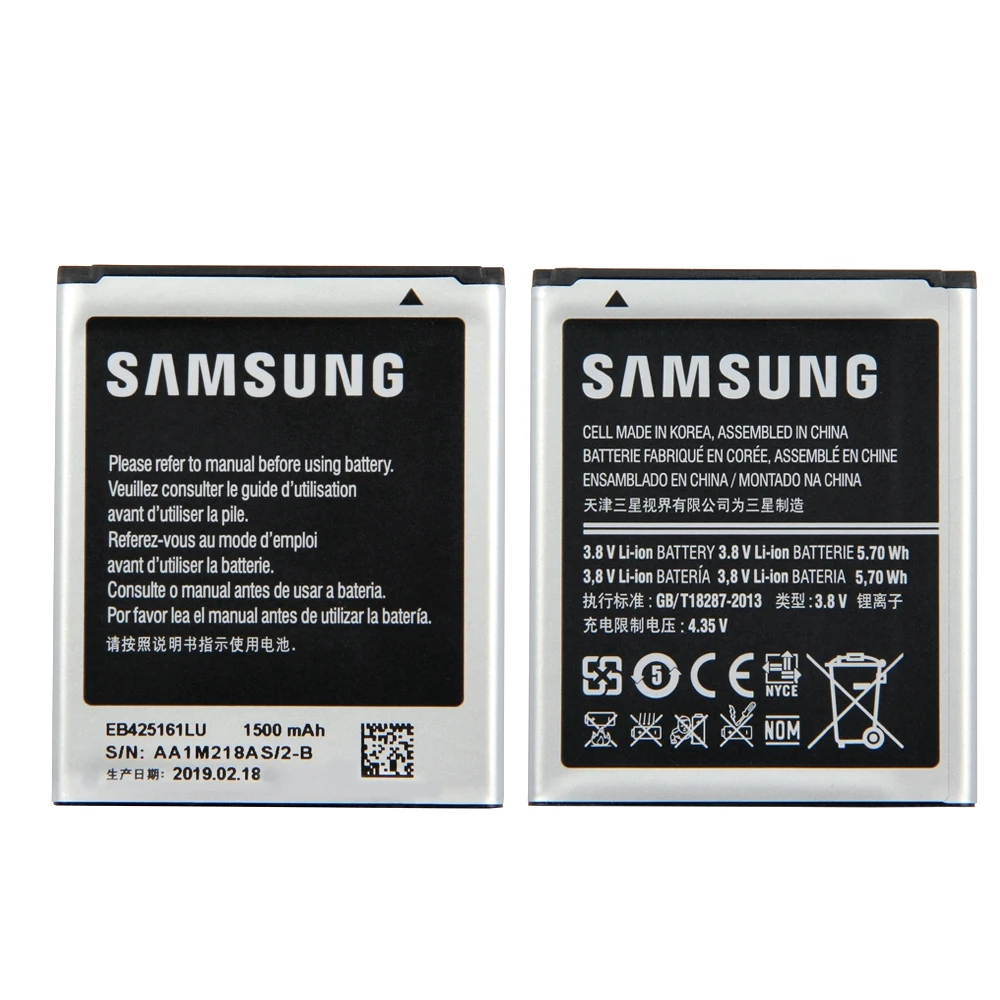 Батарея EB425161LU для samsung Galaxy Ace 2 I8160 S7562 S7560 S7566 S7568 S7572 S7580 i8190 I739 S7582 SM-J105 J1 мини