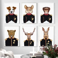 Leopard Orangutan Antelope Dog Animal Wall Art Canvas Painting Nordic Poster And Prints Wall Pictures For Living Room Home Decor