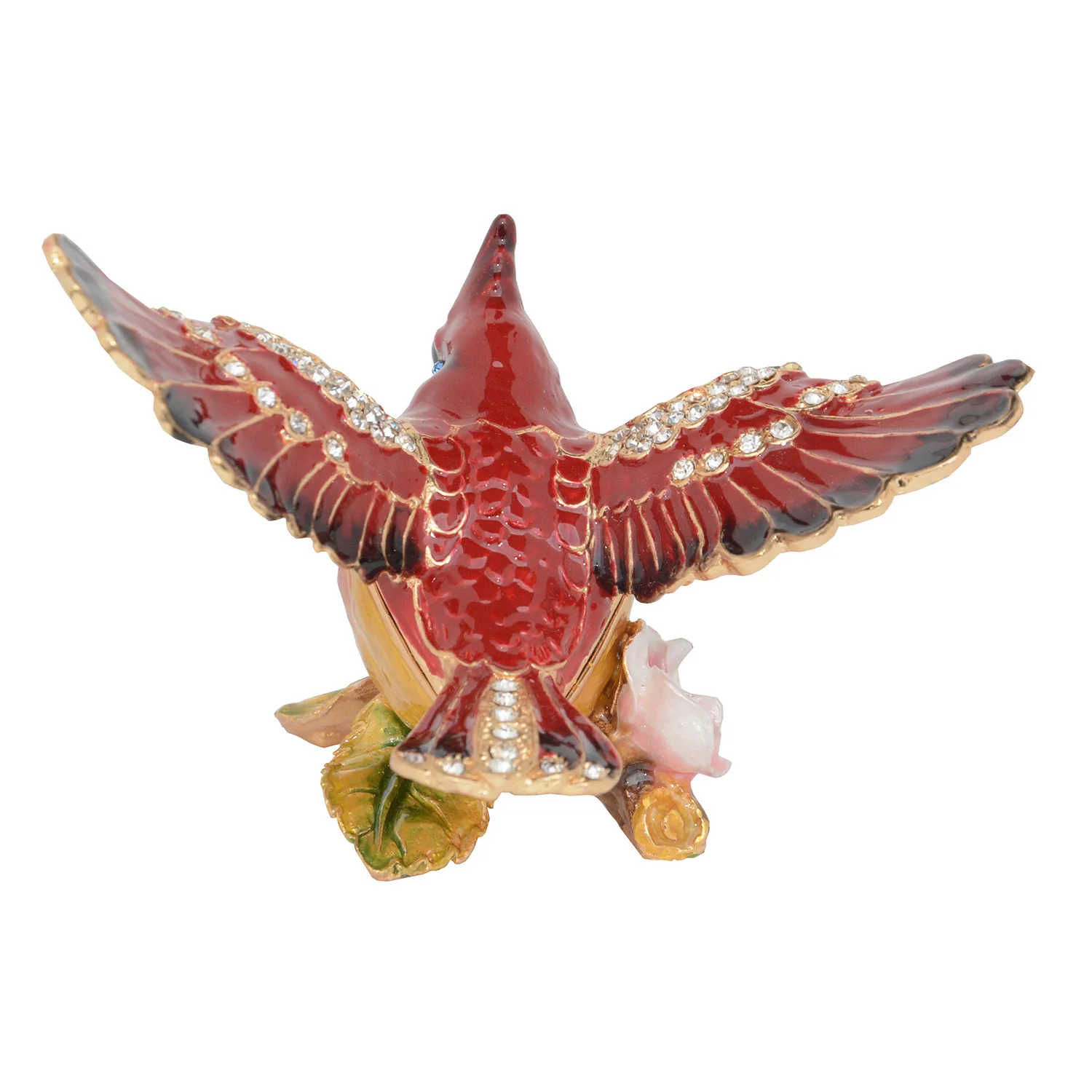 Cardinal Bird Trinket Jewelry Box Bird Figurine Collectible Pewter Crafts Ring Holder Necklace Container Novelty Gifts