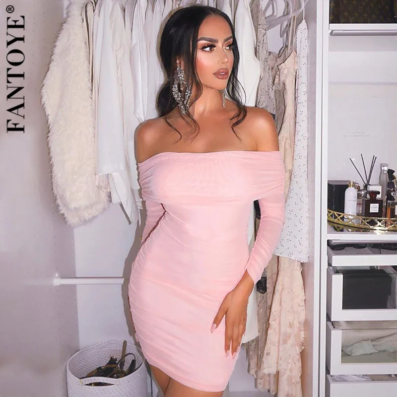 off the shoulder wrap bodycon dress