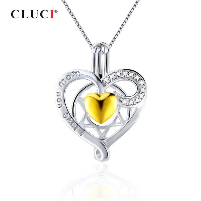 

CLUCI Silver 925 Cute Elephant Women Pendant for Necklace Jewelry 925 Sterling Silver Heart Zircon Pearl Pendant Locket SC356SB