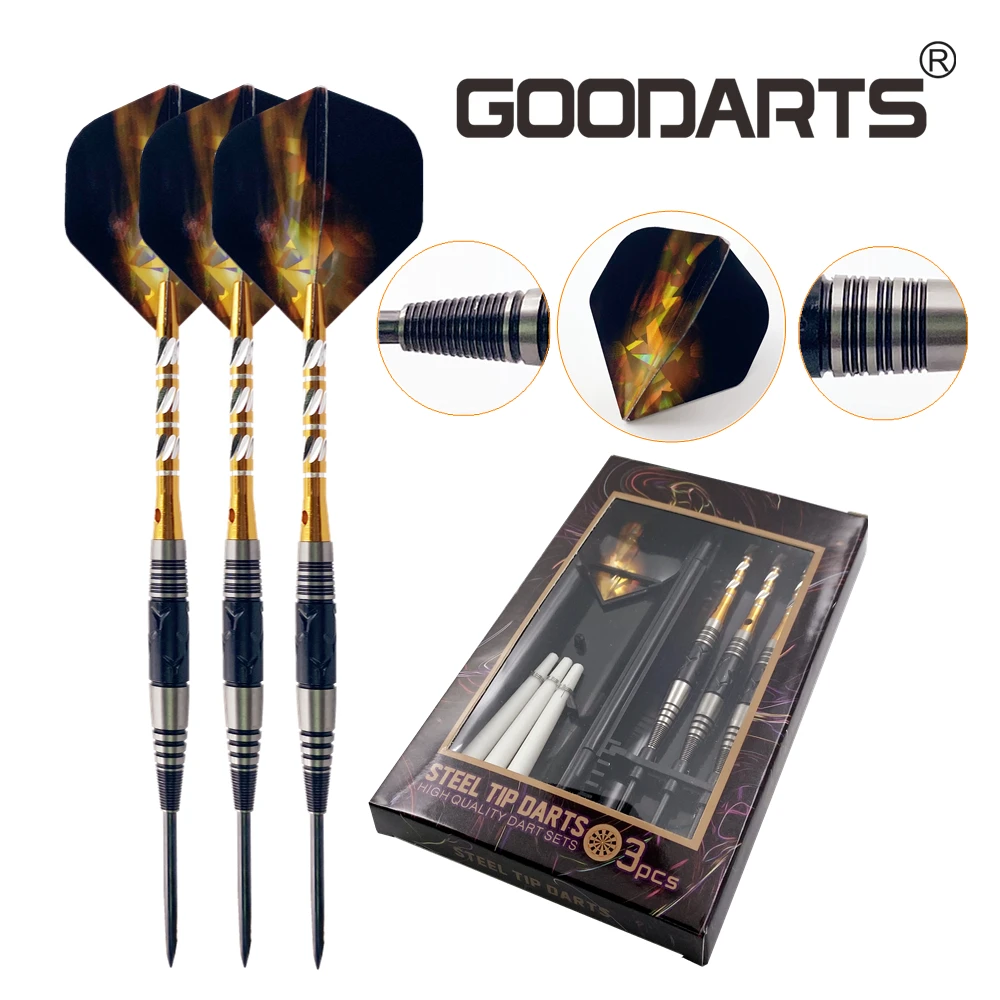 

GOODARTS Indoor Sports Games Set Professional Barrel Point With Aluminum Shafts 21g 90% Tungsten Steel Tip Darts
