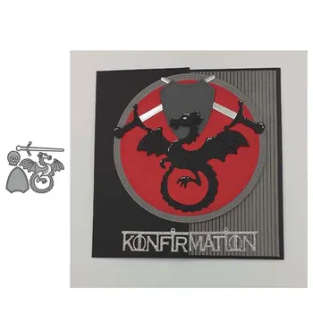 

JC Dragon Sword Shield Metal Cutting Dies for Scrapbooking Die Cut Stencil Handmade Tools Paper Card Make Model Craft Decoration