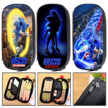 

Cool Printed Students Sonic Pen Bag Kids Pencil Case Teens Stationery Bag Child Pencil Box Anime Boys Girls Pencil Holder Gift