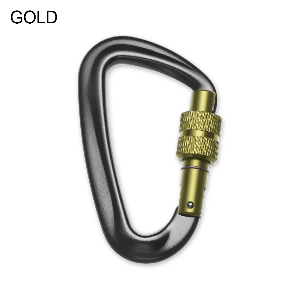 12/25KN Professional Safety Carabiner D Shape Key Hooks Climbing Lock Aluminum 