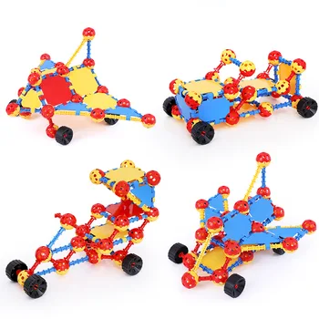 

Children's Building Blocks Assembling Inserting Male and Girl 3-6 Years Old Baby Toy Plastic Ball Construction 160p