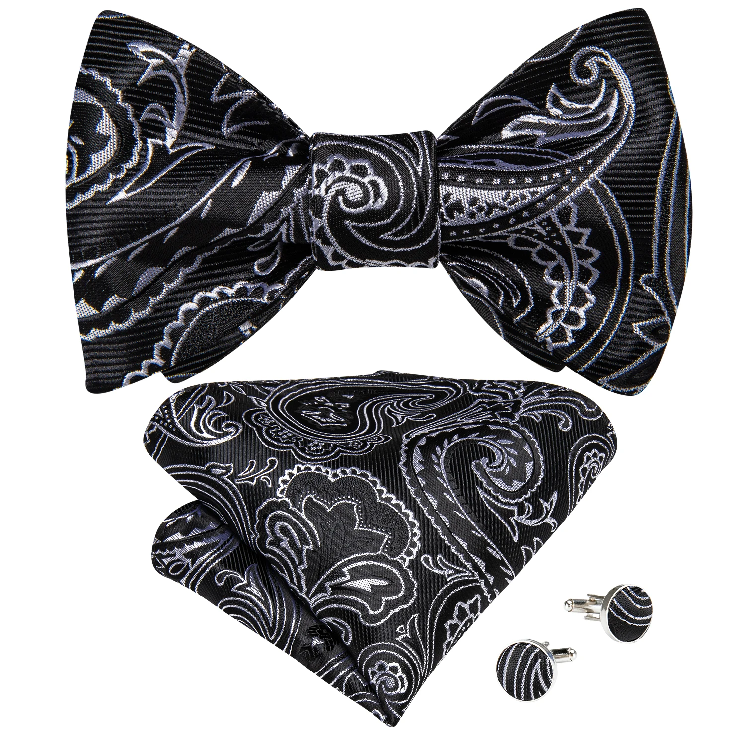 

Men Ties Wedding Paisley Bow Tie Set Handkerchief Silk Jacquard Self Tie Bowtie Cravat Adjustable Butterfly Boy Bowknot DiBanGu