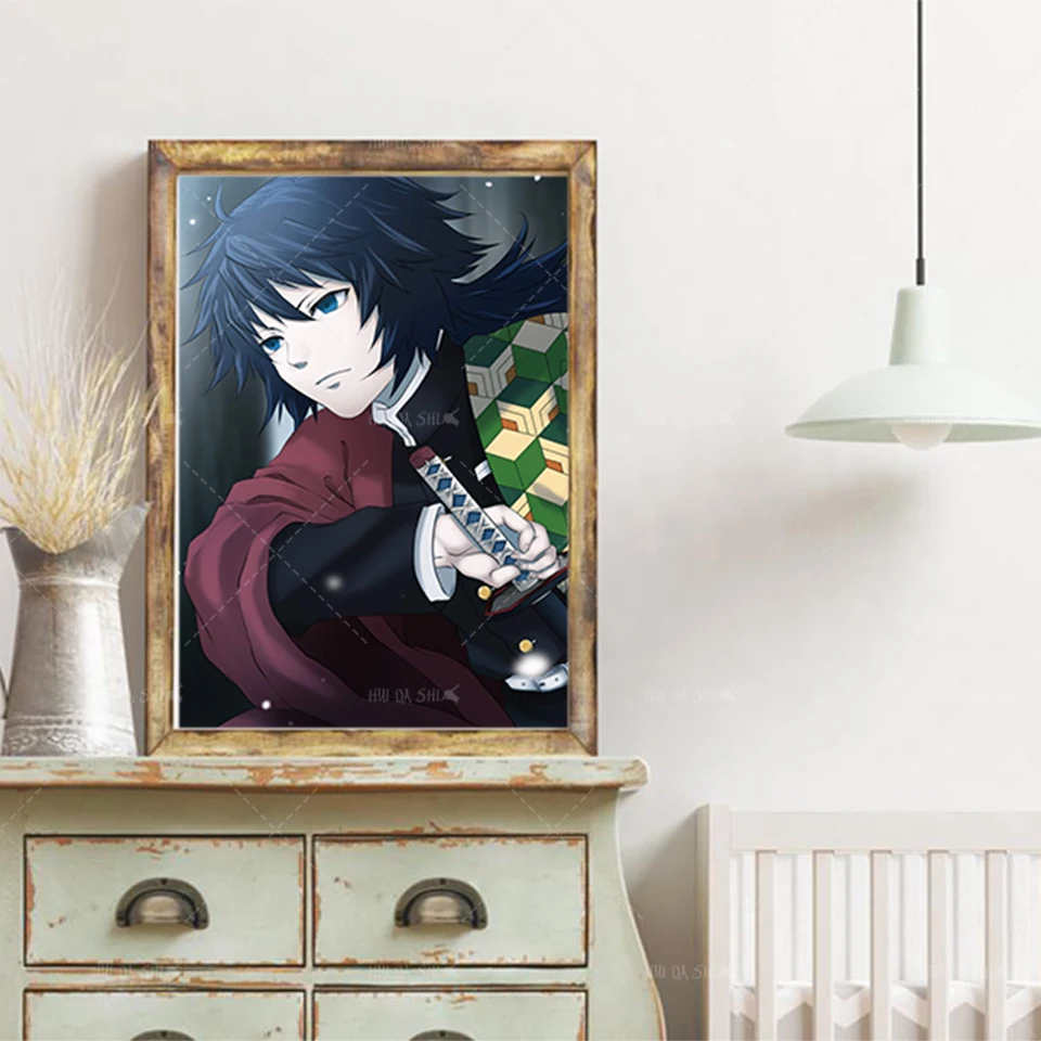 

Anime Poster Demon Slayer Printmaking Mural Art Canvas Painting Boy Painting Mural Living Room Home Decoration Frame Painting