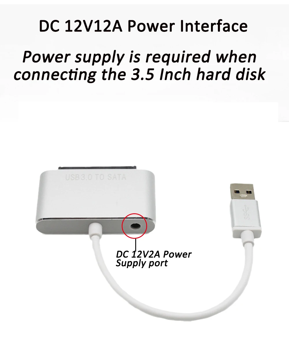 USB 3 to SATA Type C Adapter - External HDD/SSD Converter for 2.5/3.5 Inch Drives - Compatible with Mackbook Pro and Computers Description Image.This Product Can Be Found With The Tag Names Computer Cables Connecting, Computer Peripherals, PC Hardware Cables Adapters, Usb