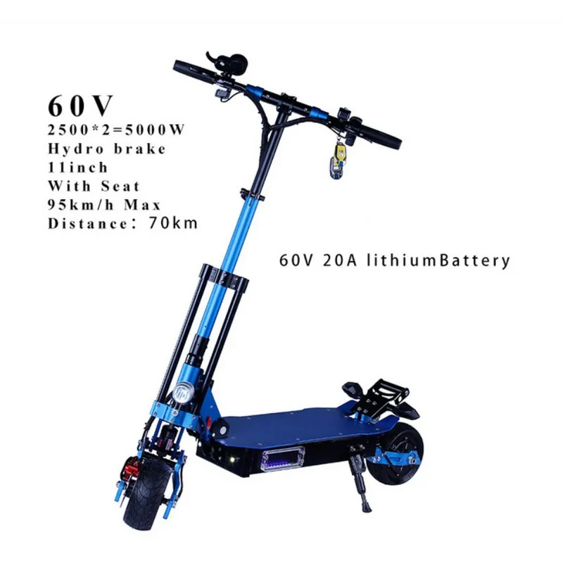 5000 Вт Электрический скутер Patinete Electronic Adulto E Электрический скутер samsung Hulajnoga Elektryczna Patinete Monopattino Elettrico - Цвет: 60V 20AH