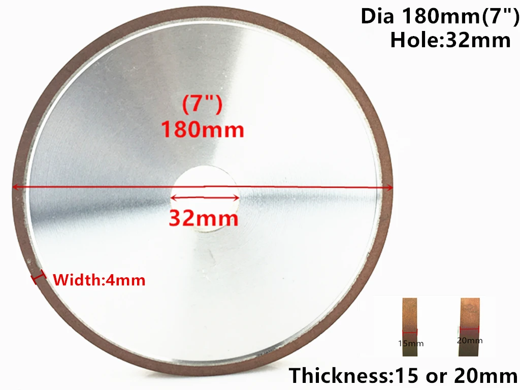 Jrealmer 7"(180mm) Diamond Grinding Wheel Processing Saw Blade Cutter Grinder 32mm hole | Инструменты