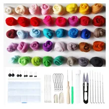 Lã felting com ferramentas, acessórios e moldes de costura tira de lã, kit de início diy