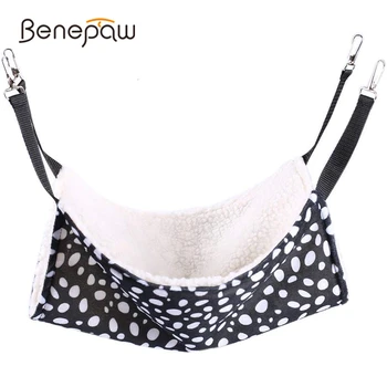 

Benepaw Warm Dot Cage Hammock For Cats Autumn Winter Soft Reversible Breathable Kitten Pet Hammock Bed Sleeping Easy To Attach