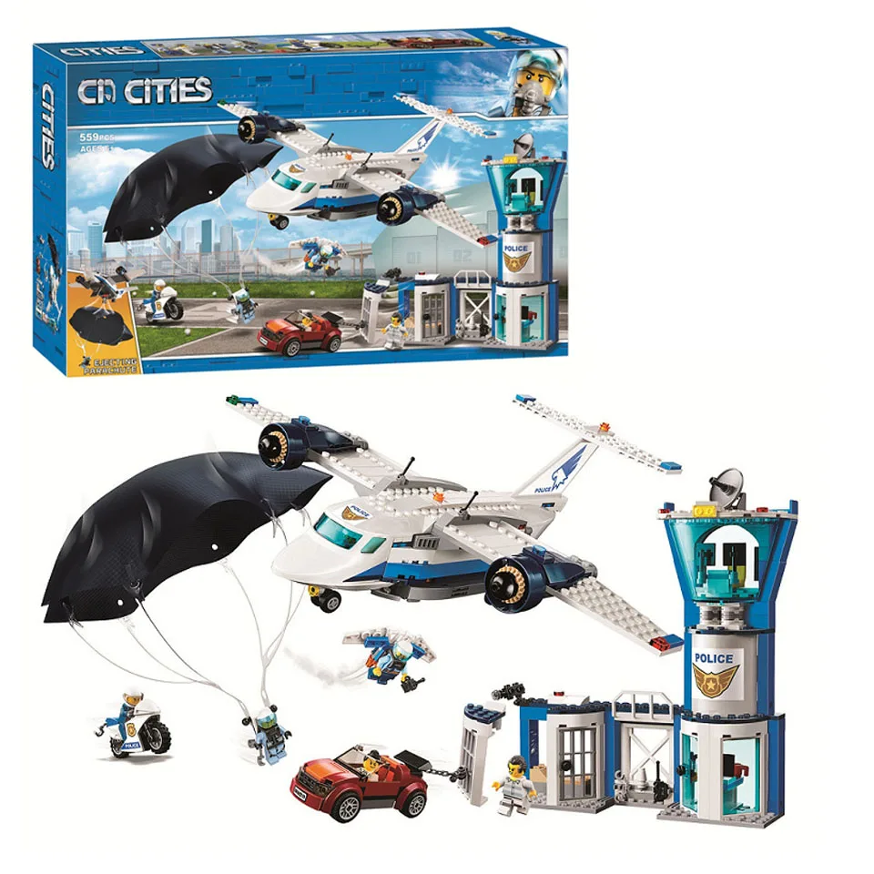 

NEW 11210 559pcs City Arctic Sky Air Base Geta Car Airplane Parachute Lepining Building Blocks Brick 60210 Toy