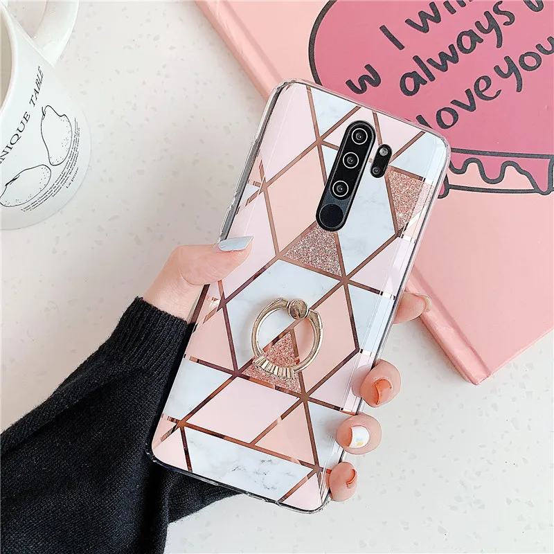 Чехол для Xiaomi Mi Redmi Note 9S 9 S Pro Max 8 7 6 5 8A с мраморным покрытием кольцом-держателем