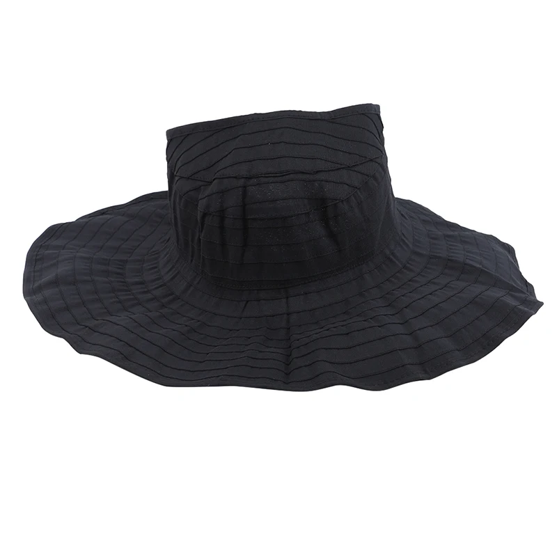 Летняя женская пляжная шляпа с широкими полями, шляпа от солнца, соломенная шляпа с вышивкой, складная Складная Кепка, пляжная шляпа от солнца