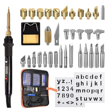 

TP-938-37 EU US Plug Adjustable Temperature Pyrography Tool Woodburning DIY Woodburning Pen set Soldering Iron kits