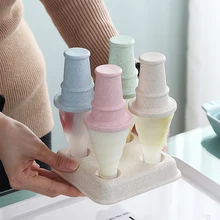 Конус пшеничной соломы морозильник дома DIY мультфильм Мороженое Плесень Мини кухня инструмент лето милые приготовления фруктового сока эскимо