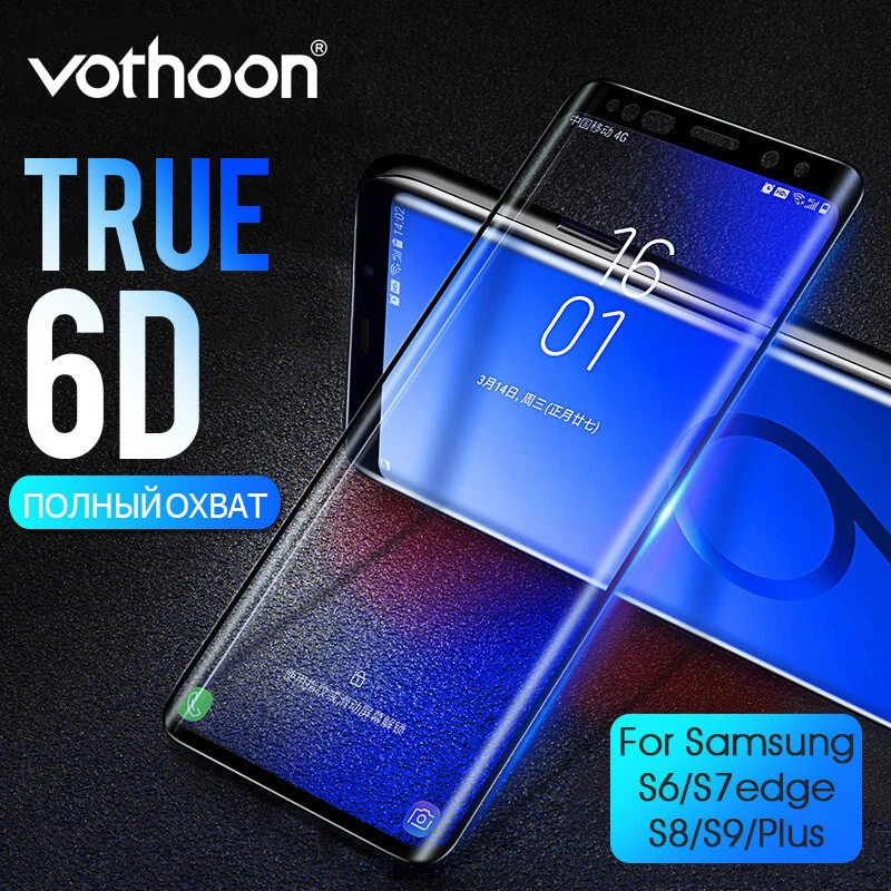 Vothoon закаленное стекло для Samsung Galaxy S8 S9 Plus 6D Защита экрана S6 S7 edge Note 8 9 защитное