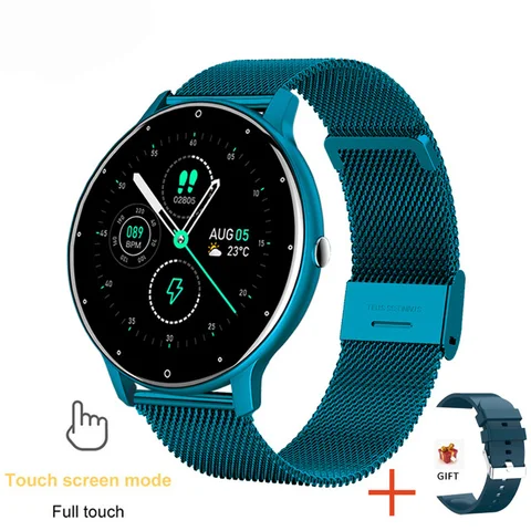 New Fashion Ladies Smart Watch Full Screen Touch IP68 Waterproof Heart Rate Monitoring Women's Watches For Android IOS+Box