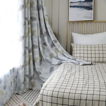 

New Simple Linen Shading Small Feathers Fresh Curtains Cloth for Living Room Dining Room Bedroom Modern Curtains Tulle