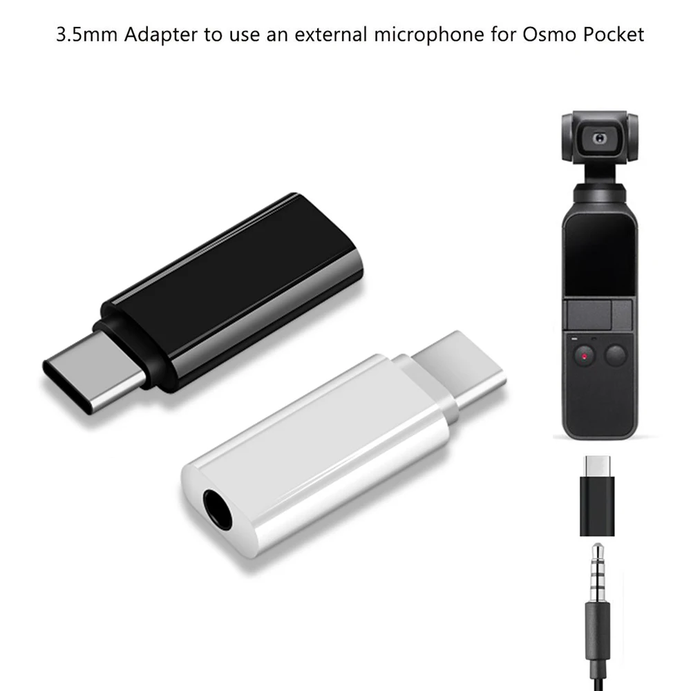 

Type C USB C Audio Splitter To 3.5mm Audio Adapter For External Microphone For Osmo Pocket External Microphone