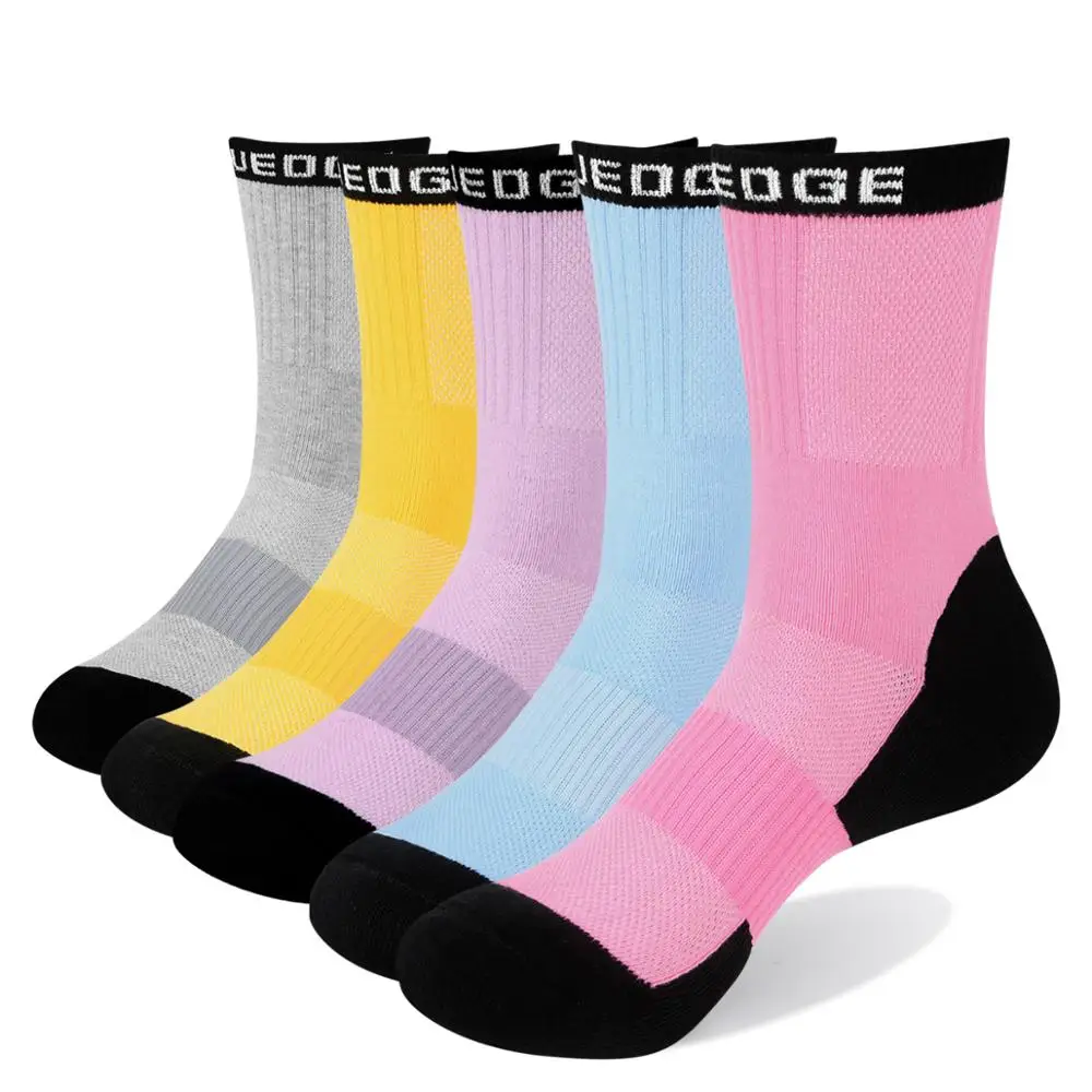 YUEDGE, 5 пар, хлопковые, осенние и зимние теплые женские носки, женские цветные, удобные