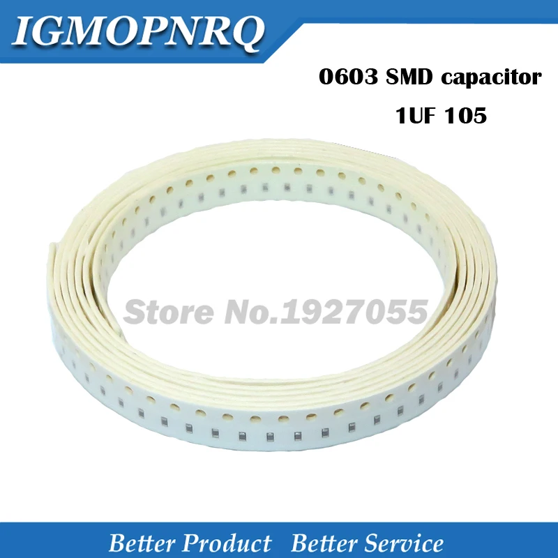 

100 шт. 0603 1 мкФ 16 в 0603 105P SMD 1 мкФ X5R ошибка 10% керамический конденсатор толстая пленка чип многослойный Новый
