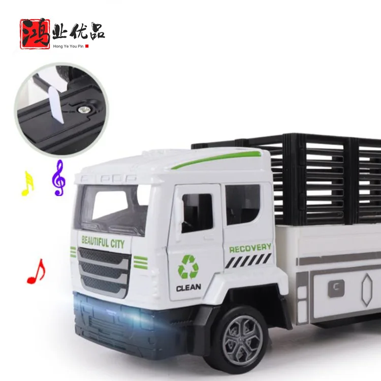 Model Engineering Vehicle Inertia Metal Car Truck Light Included Light Music Engineering Vehicle Model CHILDREN'S Toy Car