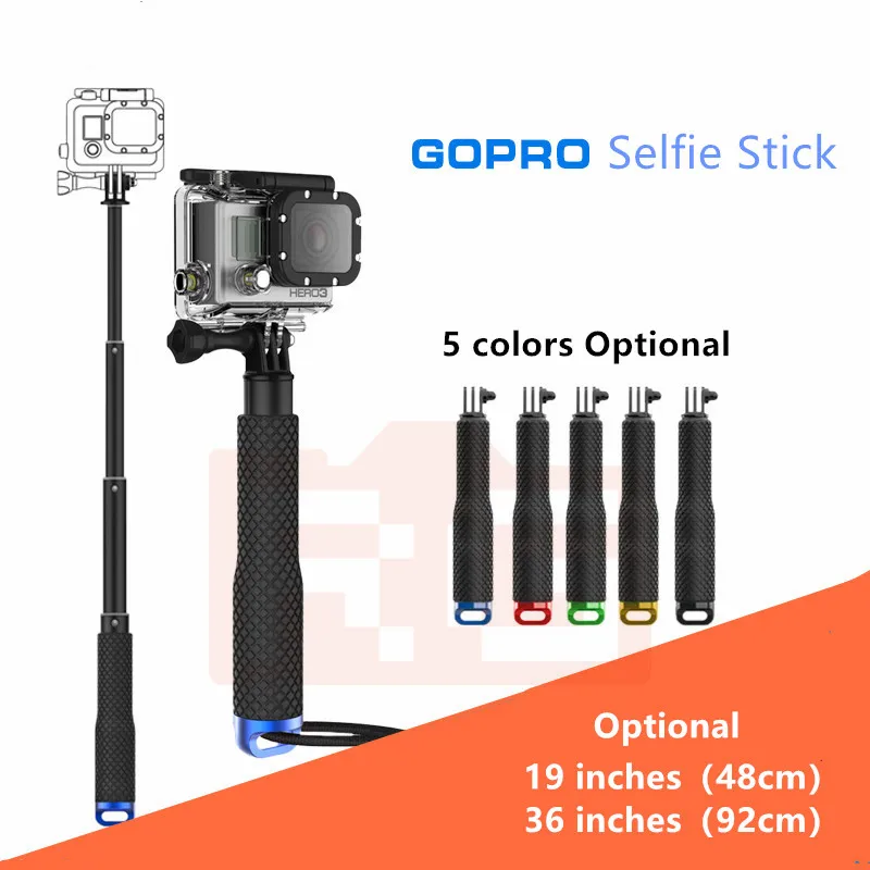 Universal extensible para ir Pro Stick de Palo para Gopro HERO 5 4 6 7 3 + 3 2 1 SJ4000 palos Selfie Monopod para Xiaomi Yi