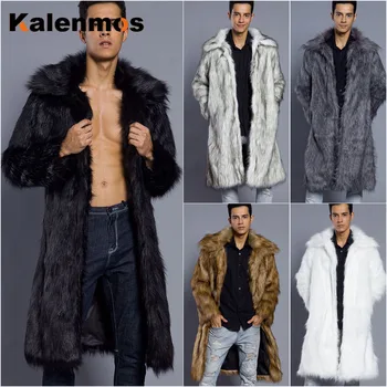 

Plus Size Autumn Winter Long Jacket New Men High-grade Gentleman Comfortable Male Outwear Fashion Faux Mink Fur Thick Warm Coat