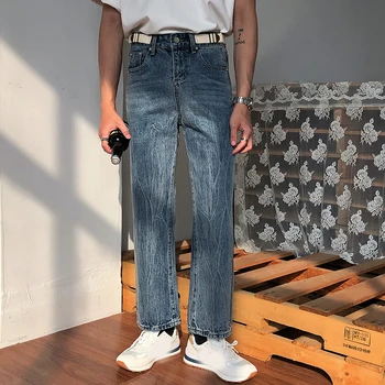 

EWQ / men's wear 2020 spring summer new ankle-length pants for male fashion all-match straight loose jeans vintage tide 9Y1946