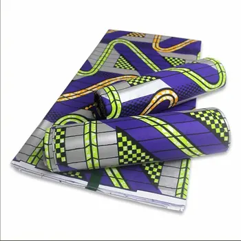 

2020 Most Popular 100% Cotton Veritable Gold Wax Fabric African Ankara Real Gold Powder Wax 6Yards African Print Fabric