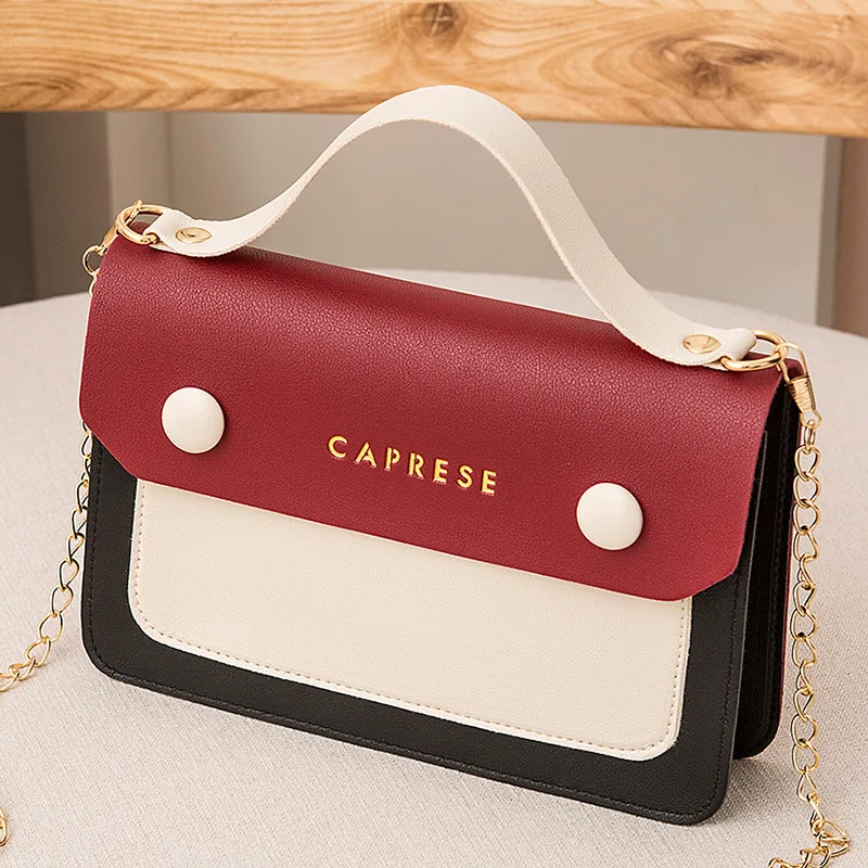 

Bag Women's 201919 Summer And Autumn New Style INS Fashionable Contrast Color Square Sling Bag Shoulder Chain Shoulder Mobile Ph