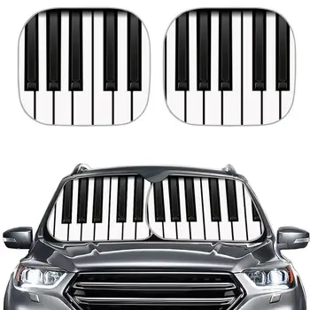 

INSTANTARTS Stylish Piano Design Side Car Sunshades 2pcs/Set Car Window Shade Sunshade for Car Windows UV Protect Foldable 2020
