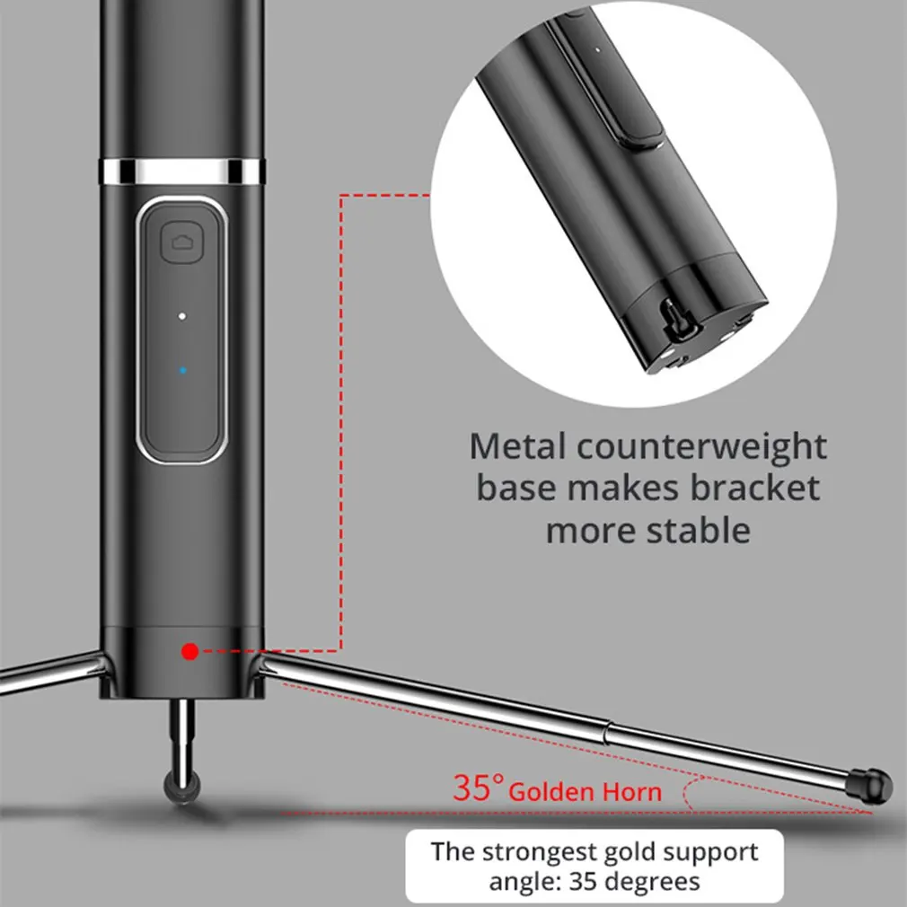 Встроенный штатив селфи палка телефон кронштейн беспроводной кнопка телефон Автоспуск рычаг Держатель для смартфона