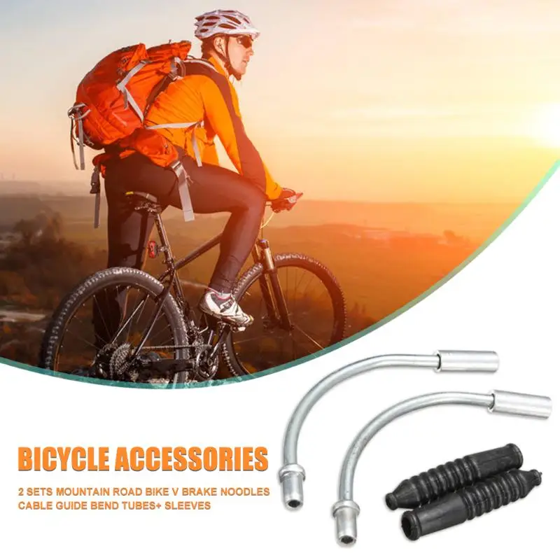 2 комплекта классический велосипед V тормоз лапша+ сапоги рукава для MTB прочный износостойкий Запчасти для горного и дорожного велосипеда аксессуар